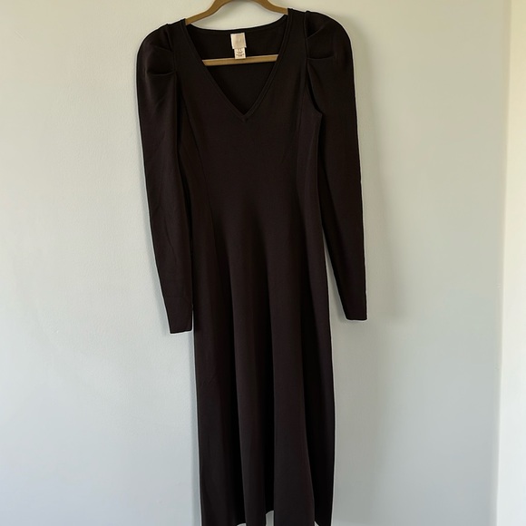 H&M premium maxi dress in size XS in dark brown color - Picture 2 of 7